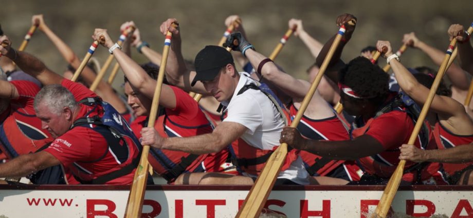 Prince William goes dragon boating in Singapore ahead of Earthshot Prize ceremony