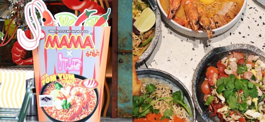 At Thai instant noodle brand Mamaâs Singapore pop-up, try noodle dishes and pose with a giant cup noodle