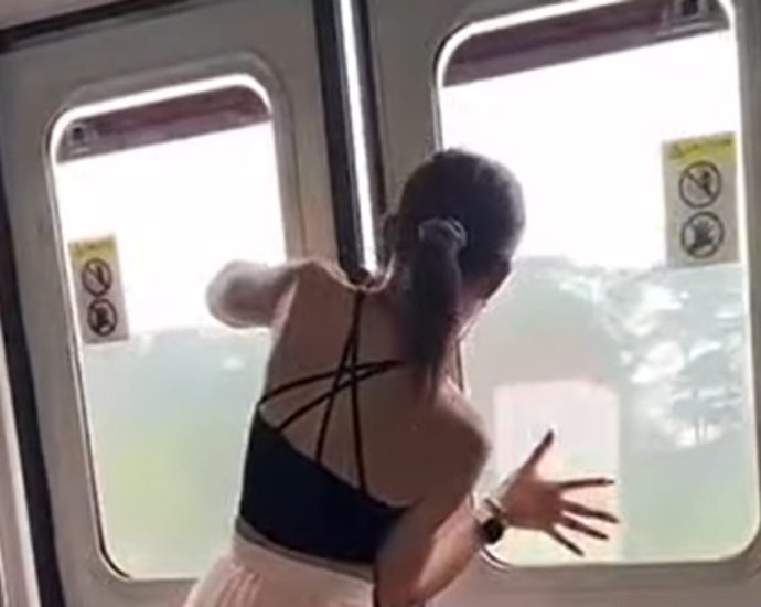 Man seen in viral video trying to force open MRT train doors charged with public nuisance
