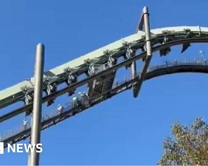 People left dangling as rollercoaster stops mid-ride