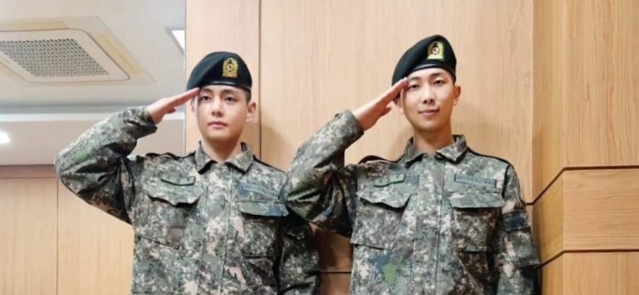 BTS members RM and V graduate from basic military training in South Korea as âelite traineesâ