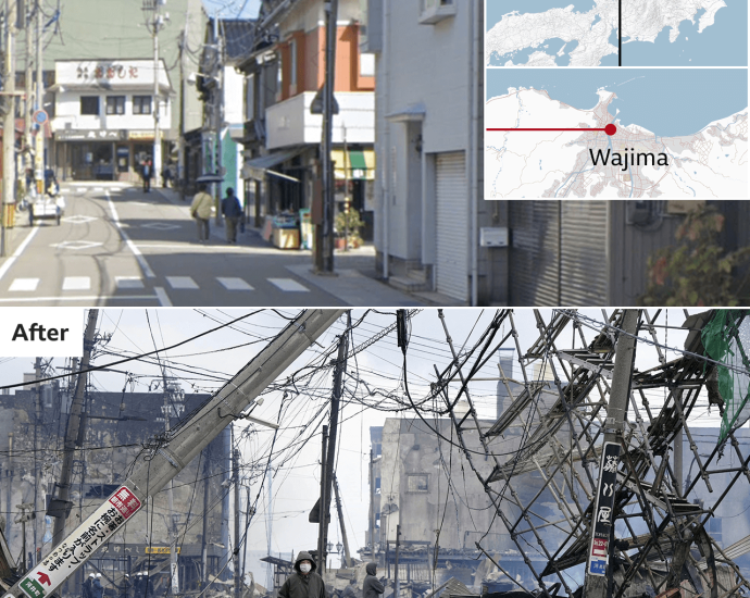 Japan earthquake: Fires hit quake zone as rescuers race to reach survivors