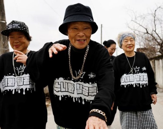 Down on the farm, South Korean granny rappers drop the beat