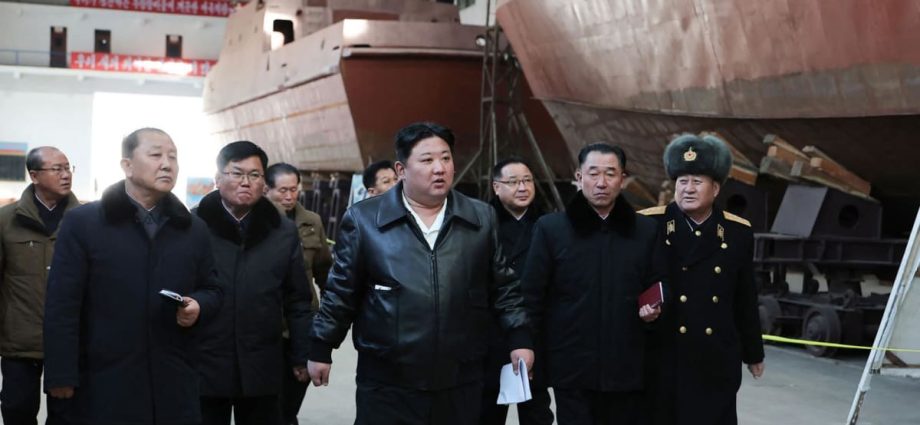 North Korea's Kim Jong Un inspects shipyard building warships: Report