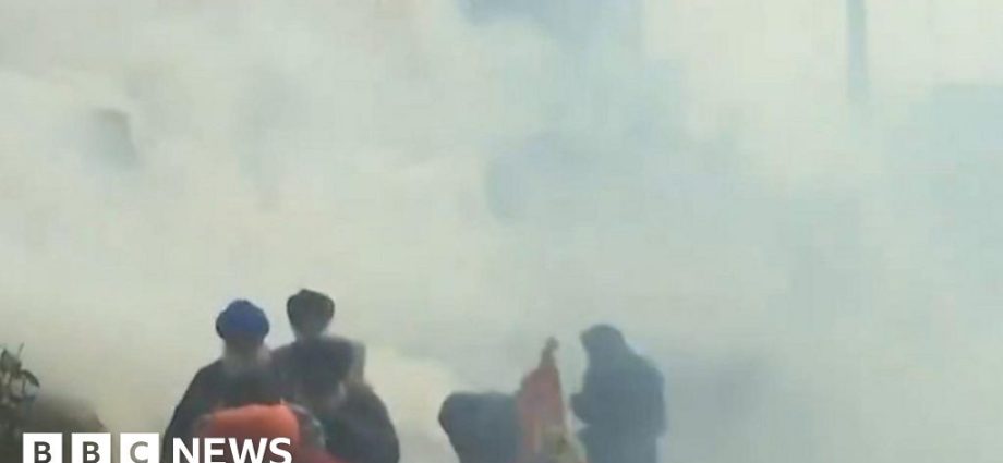 Watch: Indian police fire tear gas at protesting farmers