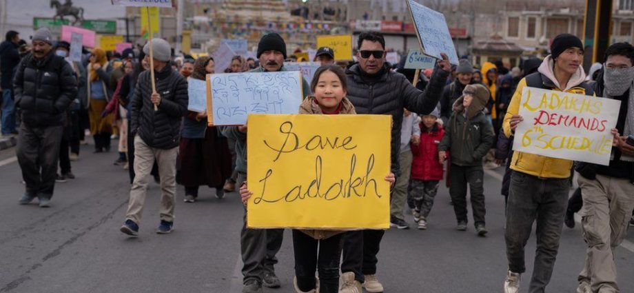 Ladakh protests in freezing cold for statehood