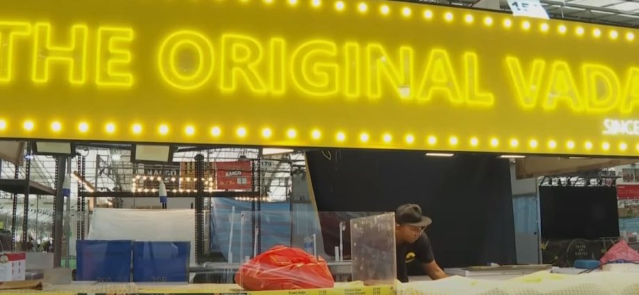 Stall owners set up in spaces apart from Geylang Serai Ramadan Bazaar, as competition for customers heats up