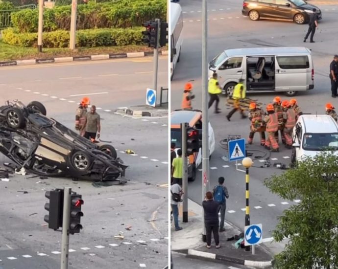 Eight people taken to hospital after accident involving multiple vehicles in Tampines