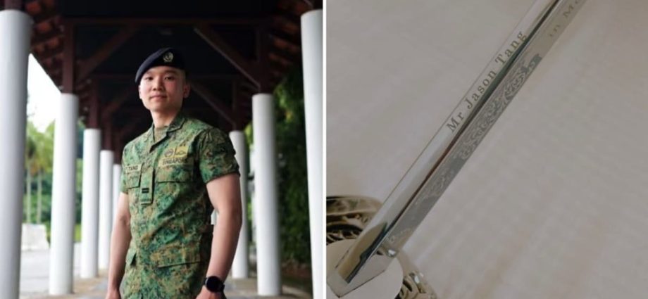'The last thing I could honour my dad with': SAF officer engraves late father's name on sword won in Britain