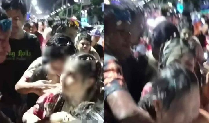 Woman complains about Songkran groping