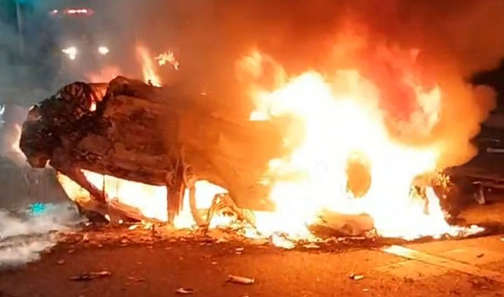 Driver killed as car bursts into flames