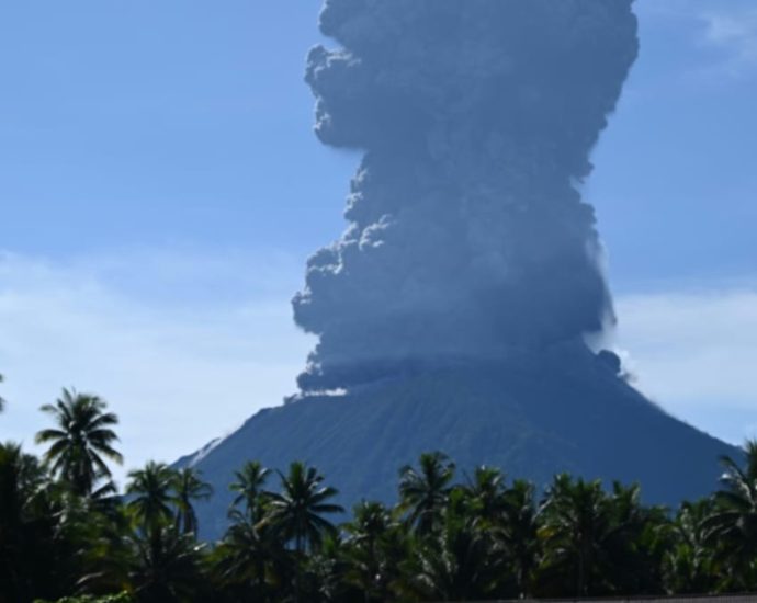 Indonesia’s Mount Ibu erupts again, spews huge ash tower