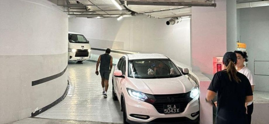 Multiple cars crash into Funan mall car park wall during heavy rain