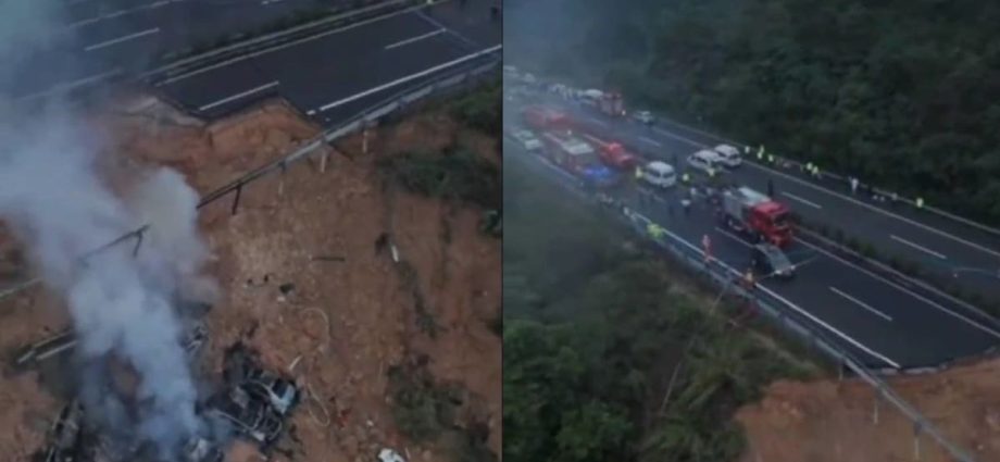 Southern China road collapse kills at least 19