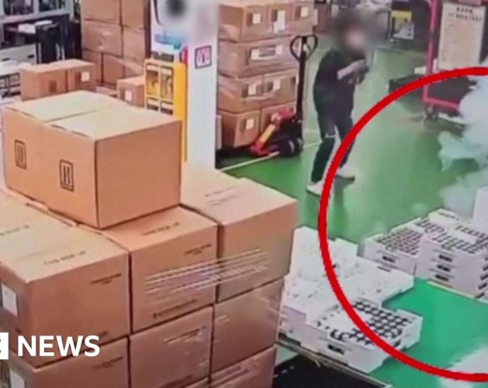 Footage shows moment deadly South Korea factory fire breaks out