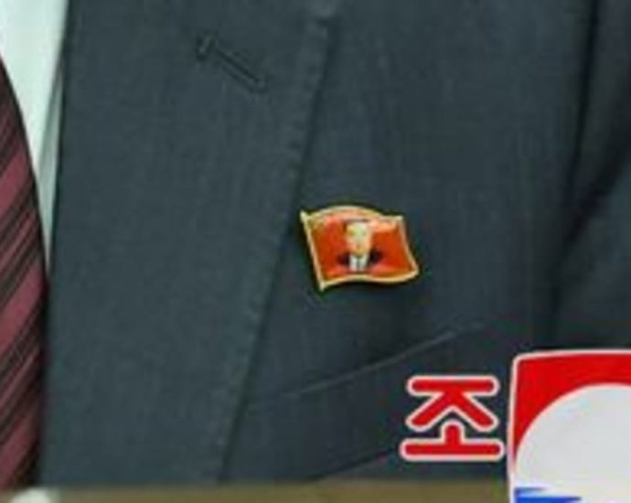 North Korean officials sport Kim Jong Un pins for first time