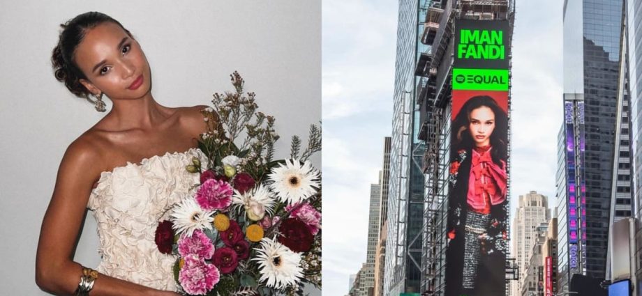 Singaporean singer Iman Fandi gets featured on Times Square billboard in New York City