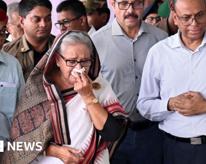Bangladesh protests: Scorn as PM Sheikh Hasina weeps at train station damage