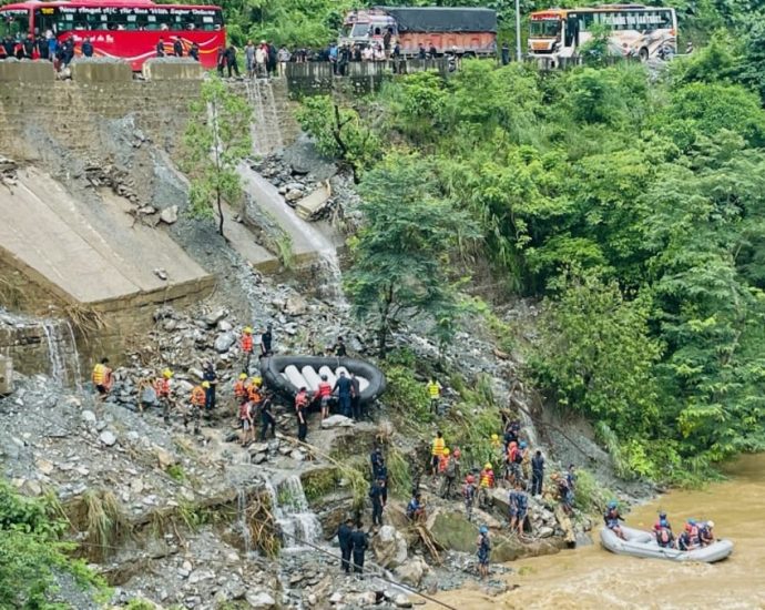 Nepal searches for 63 missing after highway landslide