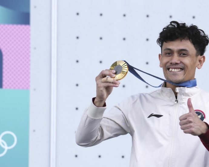 Indonesians delight at first speed climbing Olympic gold