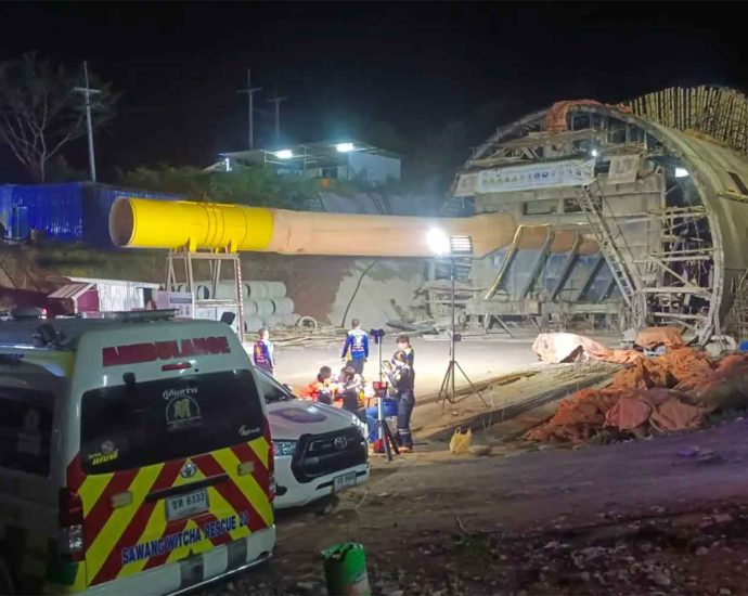 Train tunnel being built in NE Thailand collapses, trapping 3