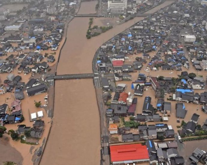 Floods, landslides hit central Japan months after major quake