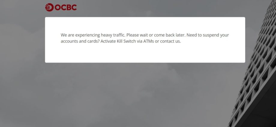 OCBC internet, mobile banking down for some users