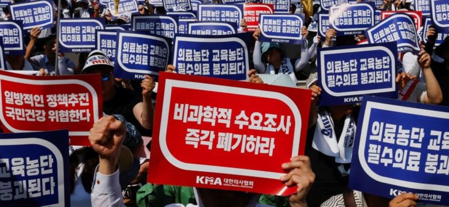 South Korea arrests trainee doctor over ‘blacklist’ of non-striking colleagues