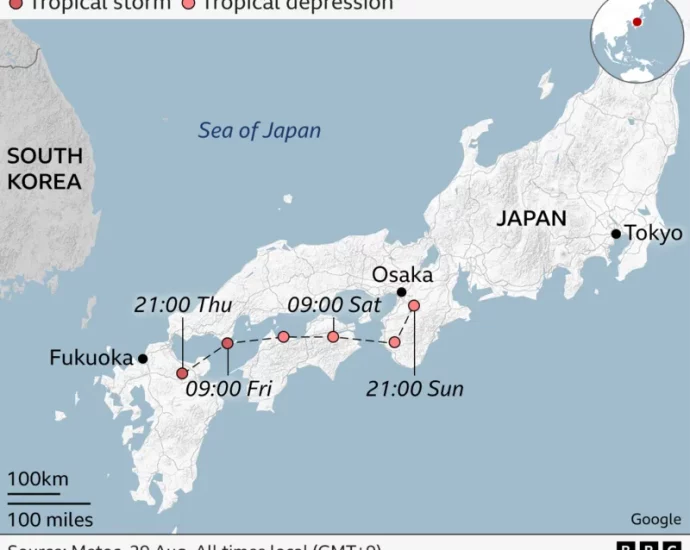 Typhoon Shanshan causes widespread Japan disruption