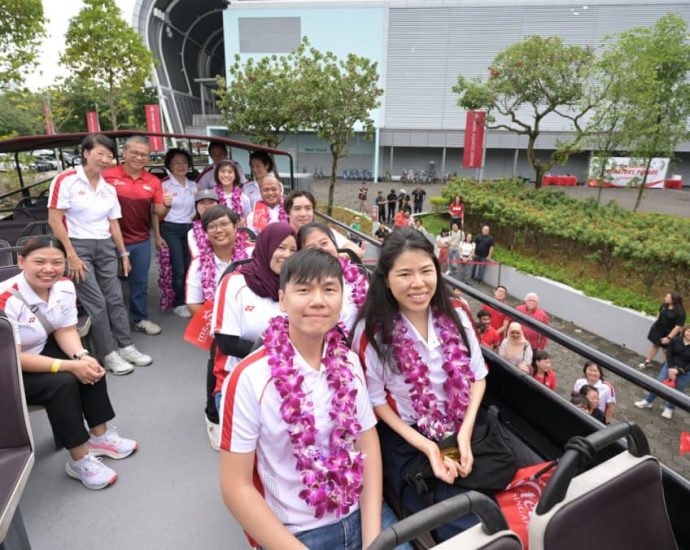 Watch live: High spirits as Singapore’s Paralympians go on open-top bus parade