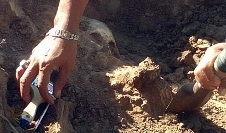 Archaeologists examine Iron Age skeletons, pottery