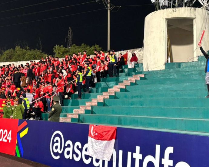 One man in the away stand: In a sea of Vietnamese support, a Singaporean stood rooting for the Lions