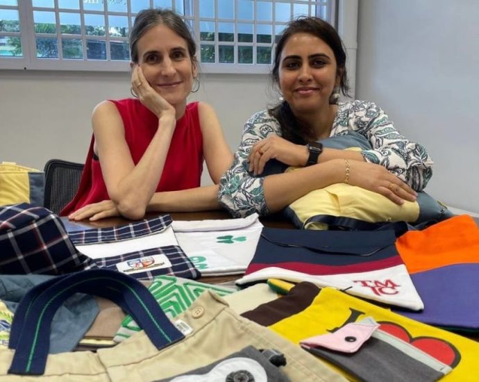 These two mums are giving old Singapore school uniforms a second life as bags, toys and more