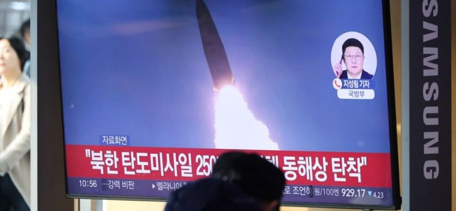 North Korea fires short-range ballistic missiles before Trump return