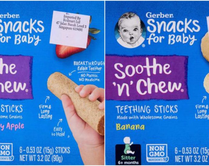 Gerber teething sticks recalled in Singapore due to potential choking hazard