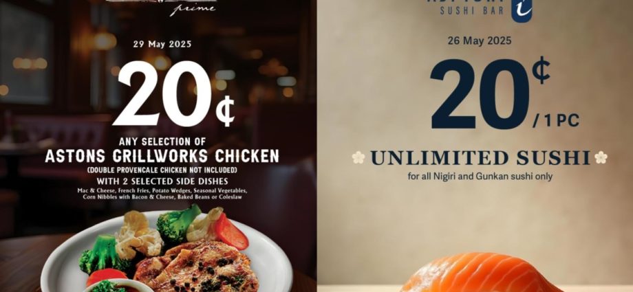 Astons Group having food deals as low as 20 cents for 20th anniversary