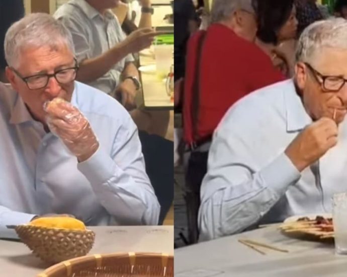 Bill Gates seen eating durian, chicken rice, satay and more at Singapore’s Newton Food Centre