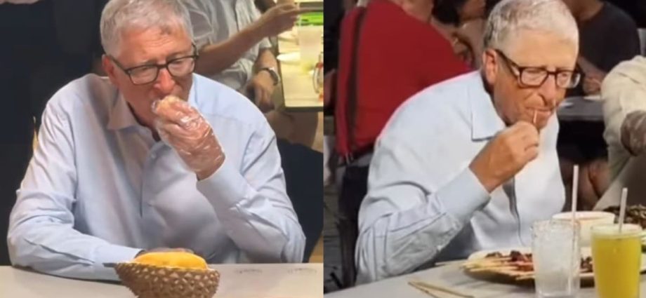 Bill Gates seen eating durian, chicken rice, satay and more at Singapore’s Newton Food Centre